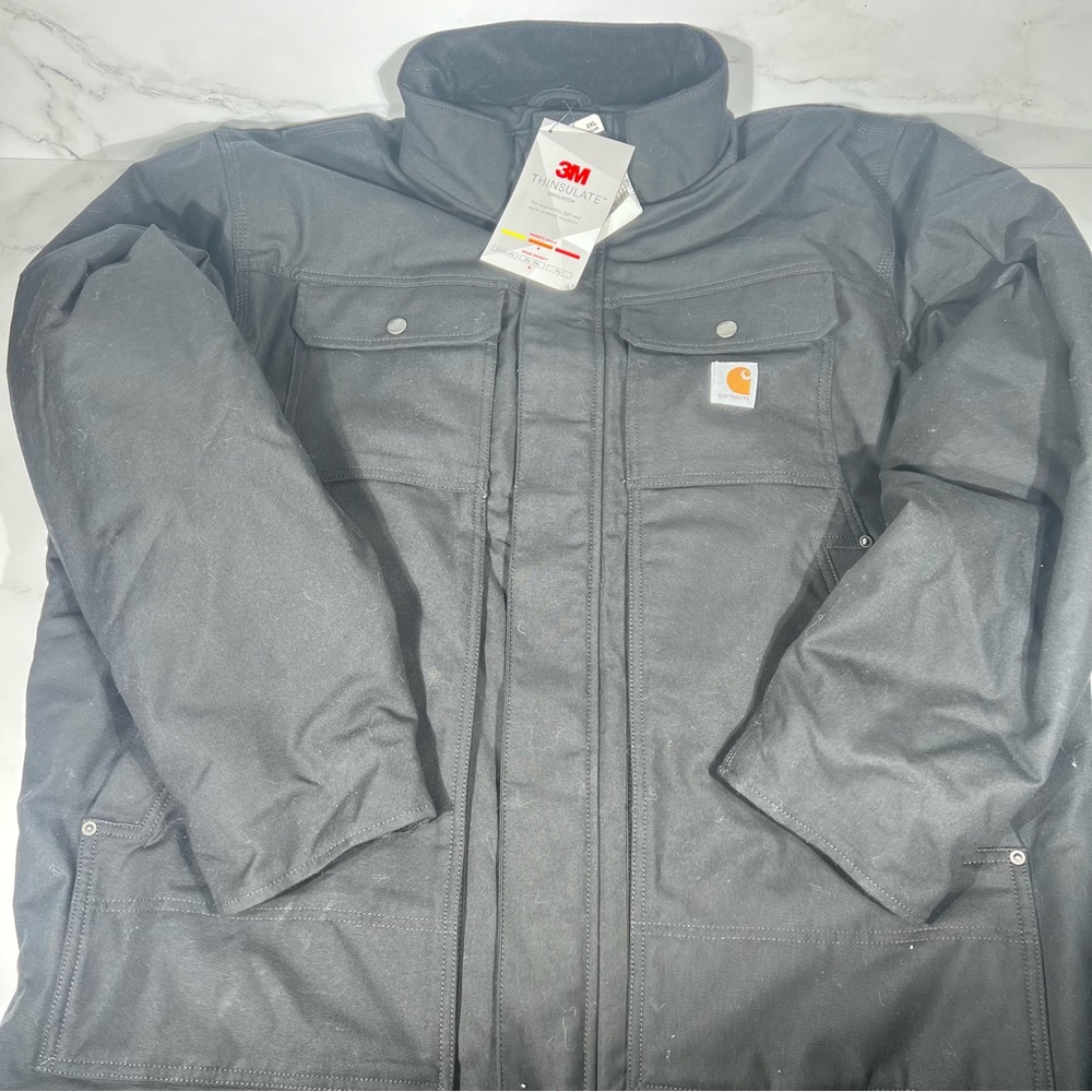 Carhartt Full Swing Relaxed Fit Quick Duck Insulated Traditional Black Coat - Picture 2 of 9